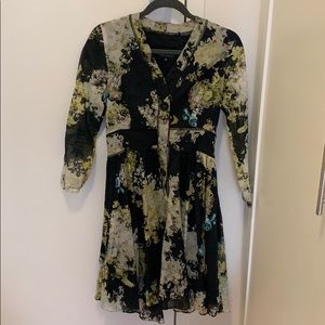 3/4 Sleeve Floral Dress - Cynthia Rowley